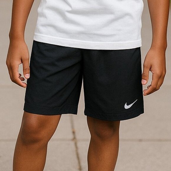 Nike Other - NIKE DRI-FIT Black Shorts Boys M 10 12 White Swoosh Running Track Sports Hybrid